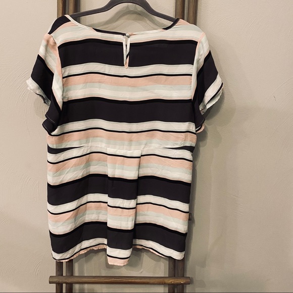 Torrid Multi Stripe Georgette Flutter Sleeve Top - Picture 8 of 12